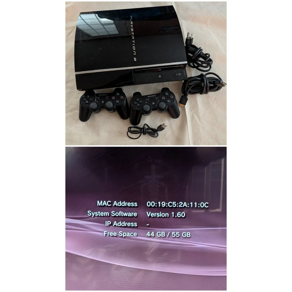 Sony PlayStation 3 PS3 Fat Console 60GB 4 USB Backwards Compatible Bundle